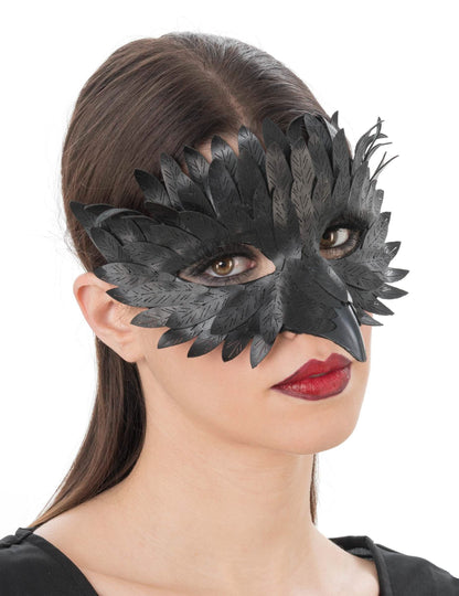 Половин маска гарван с кожен ефект за възрастни