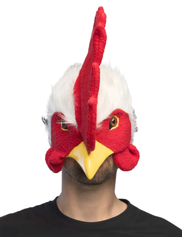Demi-masque peluche coq adulte
