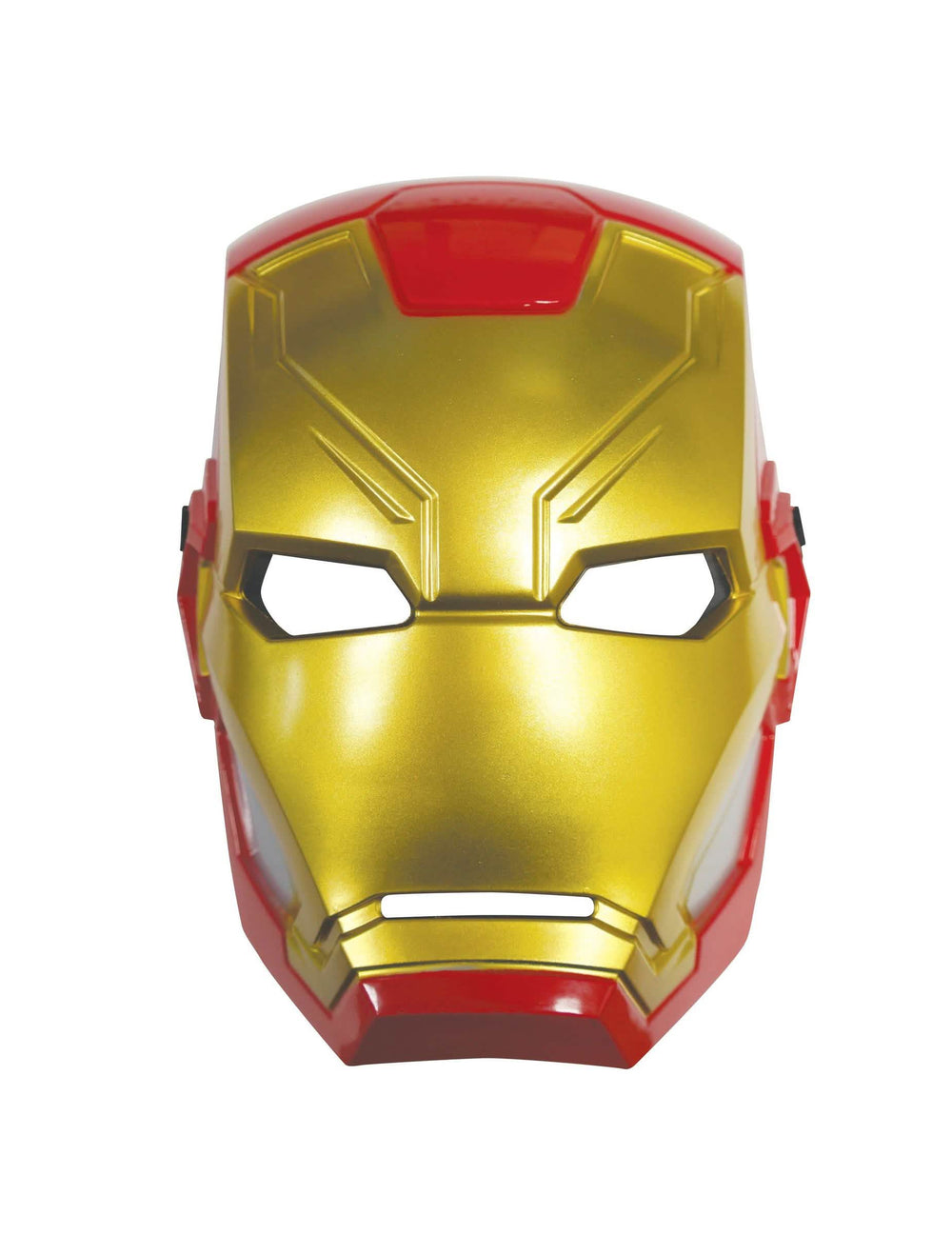 Изглед отпред на пластмасова полумаска Iron Man