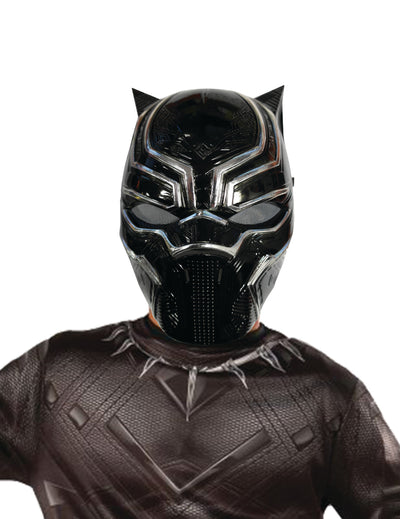Demi-masque Black Panther pour enfant noir et argenté