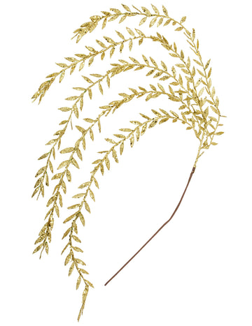 Гирлянд от златни брокатени листа 90 cm 