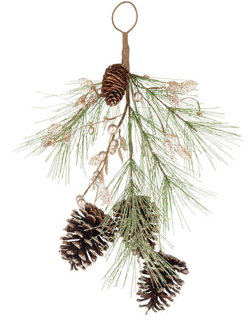 Спускащи се шишарки с брокат в шампанско 45 cm 