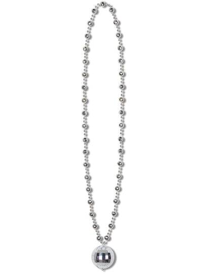 Collier boule Disco pour adulte argenté