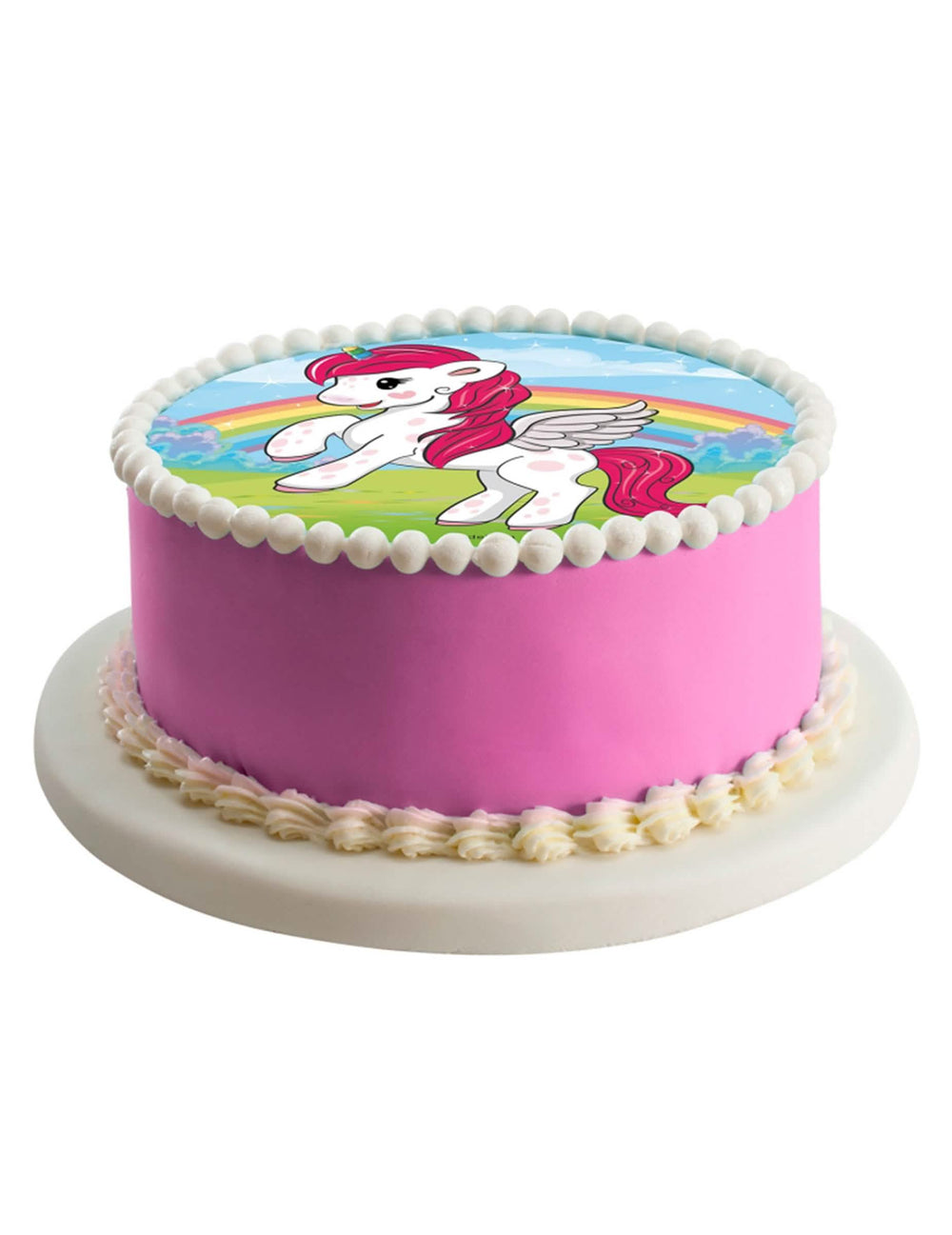 Mise en situation sur un gâteau du disque azyme Licorne