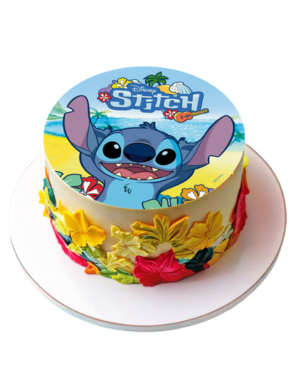 Mise en situation sur un gâteau du disque azyme Stitch
