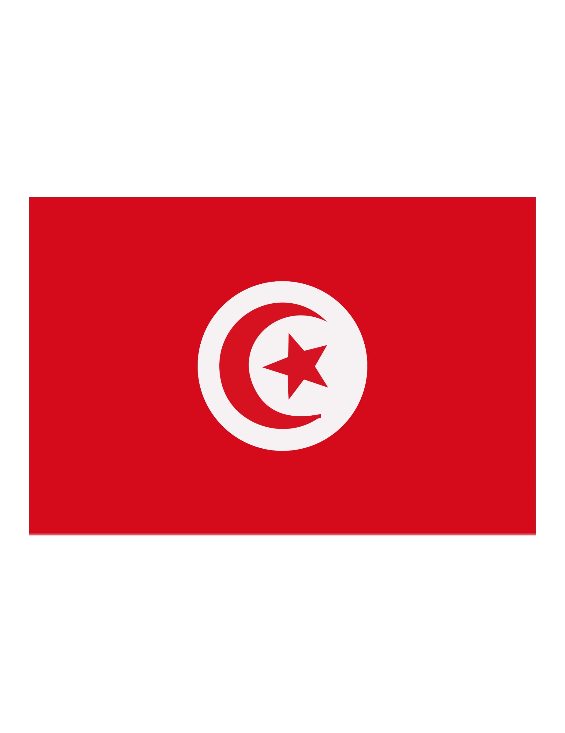 Drapeau Tunisie pour supporter rouge avec croissant et étoile blanche