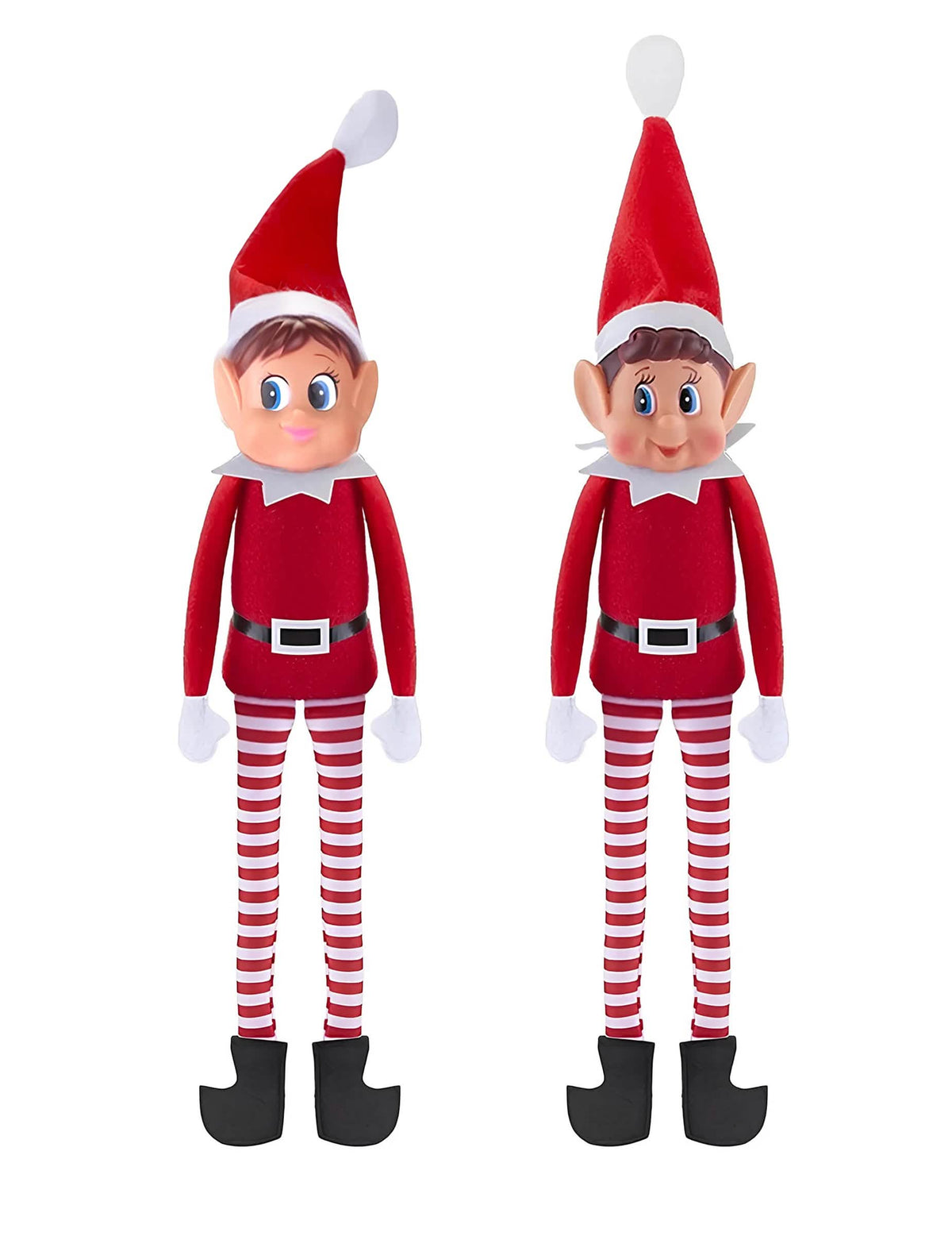 Дует коледни пакостливи елфи Elvie et Elfie за дете червен и бял на райета