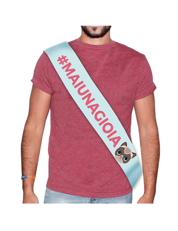 Син maiunagioia сатенен шал 168 x 10 cm