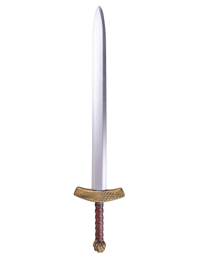 Epée de chevalier médiéval argentée et dorée