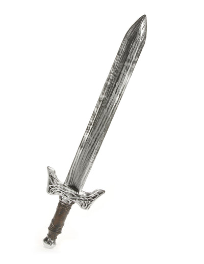Épée de chevalier en plastique argentée et marron