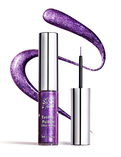 Лилав брокатен eyeliner - Si si la paillette