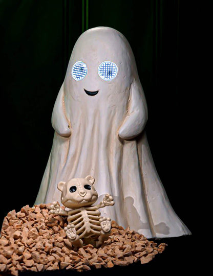 Декоративен призрак Summerween от магнезий с анимирани LED очи 34,5 x 24 x 42 cm