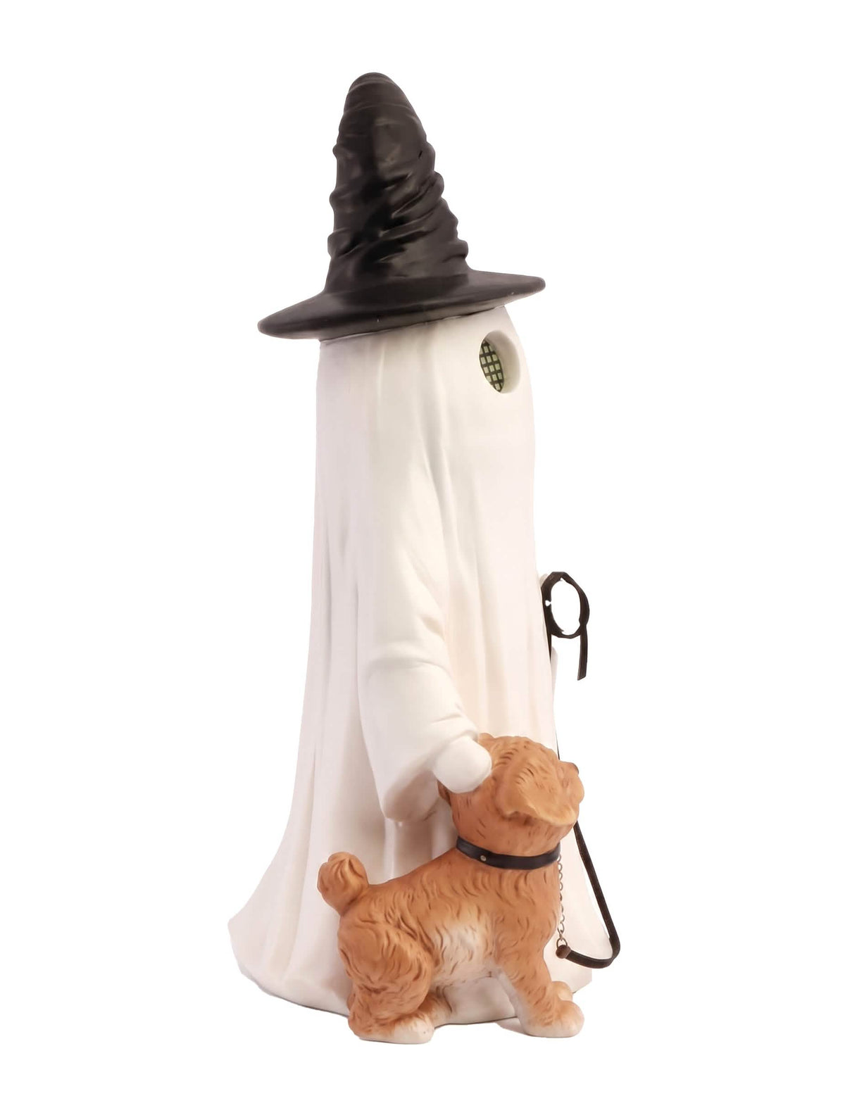 Декоративен призрак Summerween от смола с кучешка заострена шапка и анимирани LED очи 23,5 x 20 x 45,5 cm