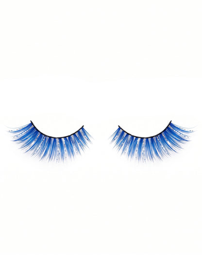Faux cils brillants bleus adulte