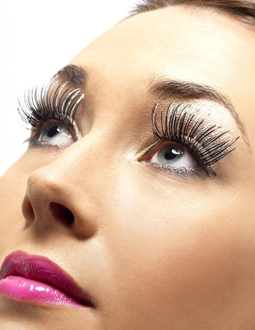 Фалшиви дълги мигли за възрастни в черно и сребро