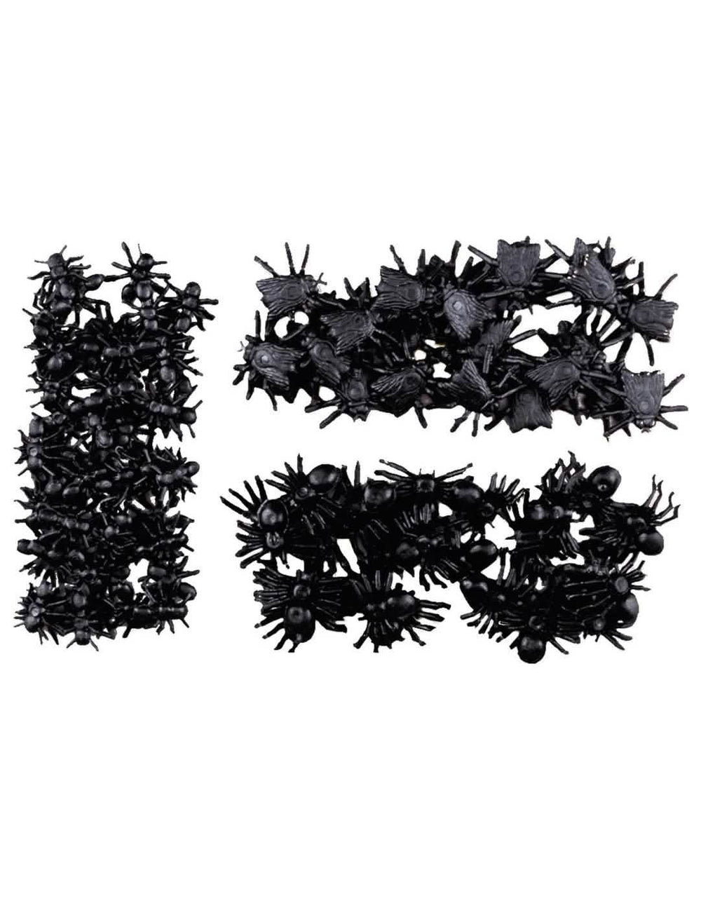 Faux insectes araignées mouches et fourmis Halloween pour décoration noirs en plastique