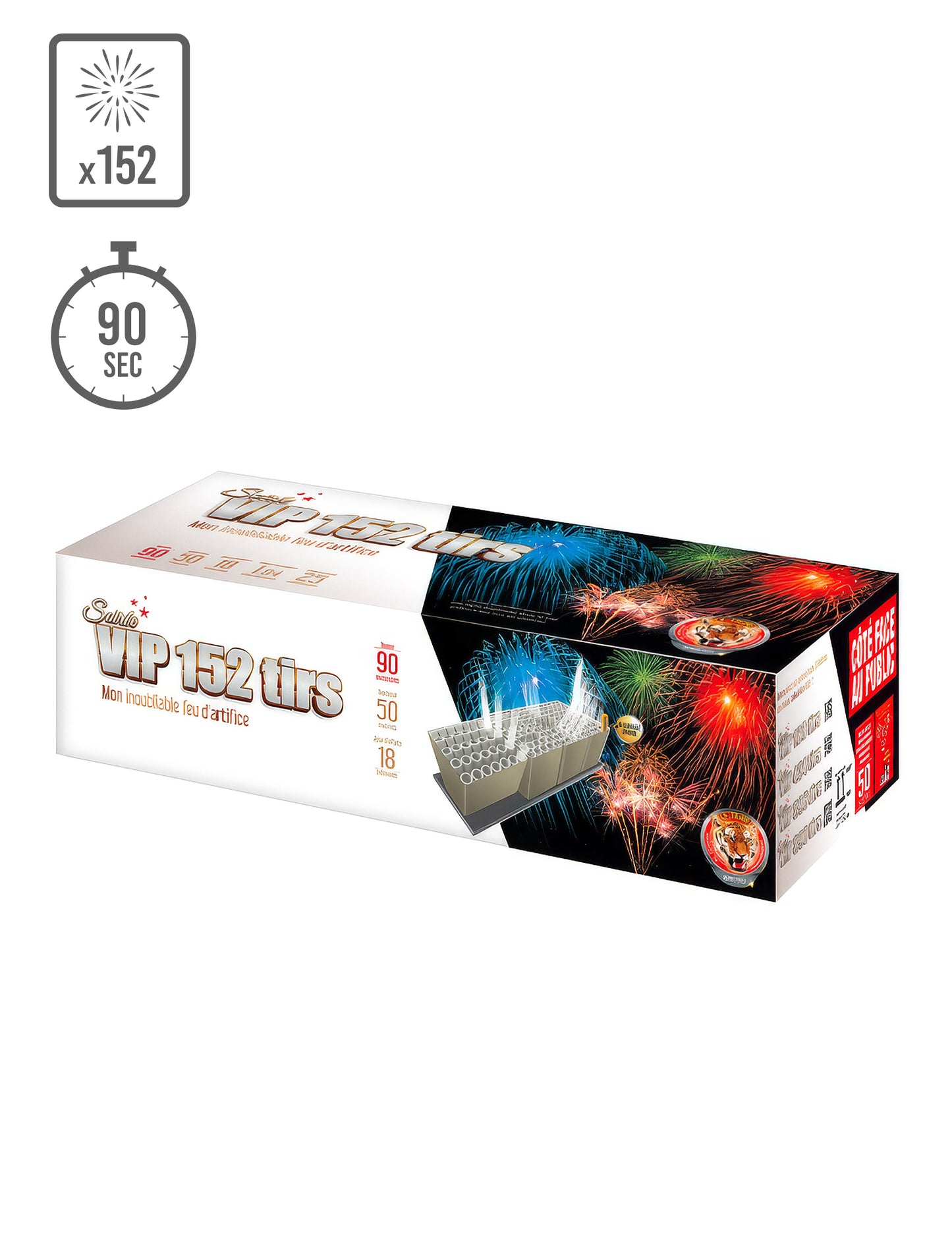 Feu d'artifice Soirée VIP® 152 tirs 90 sec