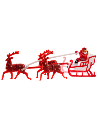 Décoration de gâteau Père Noël avec traîneau rouge et blanc