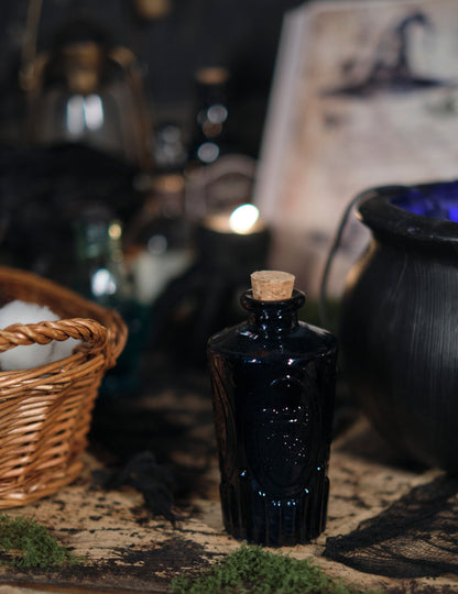 Среднонощно синьо стъклен флакон 13.5 cm