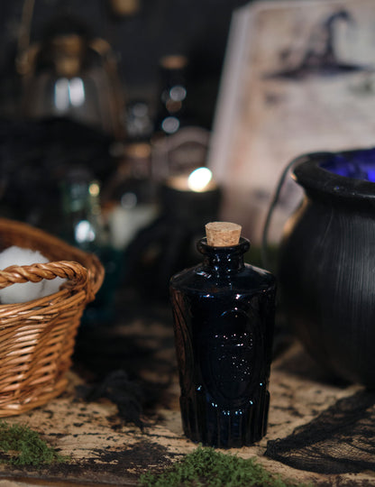 Fiole en verre bleu nuit 13,5 cm