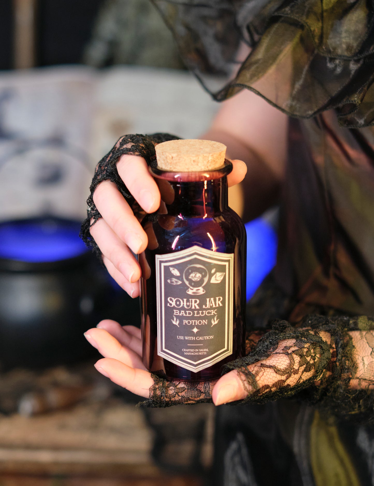 Лилав отвара стъклен флакон кисел буркан 13.5 cm