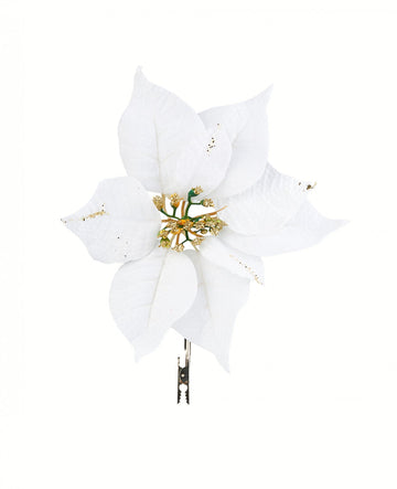 Бяло пуинсетска цвете 20 см