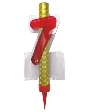 Осветен фонтан номер 7 червен 12 cm за рожден ден