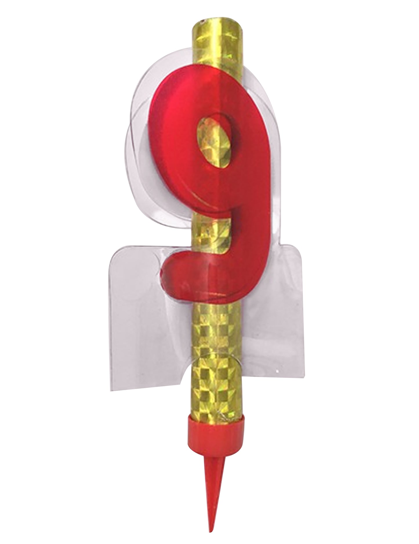 Осветен фонтан номер 9 червен 12 cm за торта