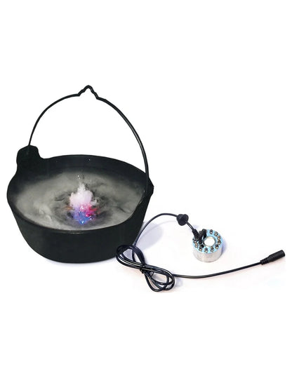Chaudron avec brume et brumisateur à ultrasons du Fumée et lumière LED Halloween