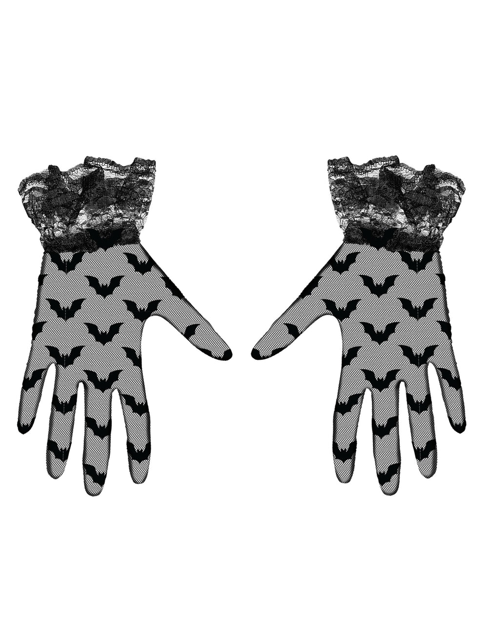 Vue de face des gants courts chauve-souris pour adulte
