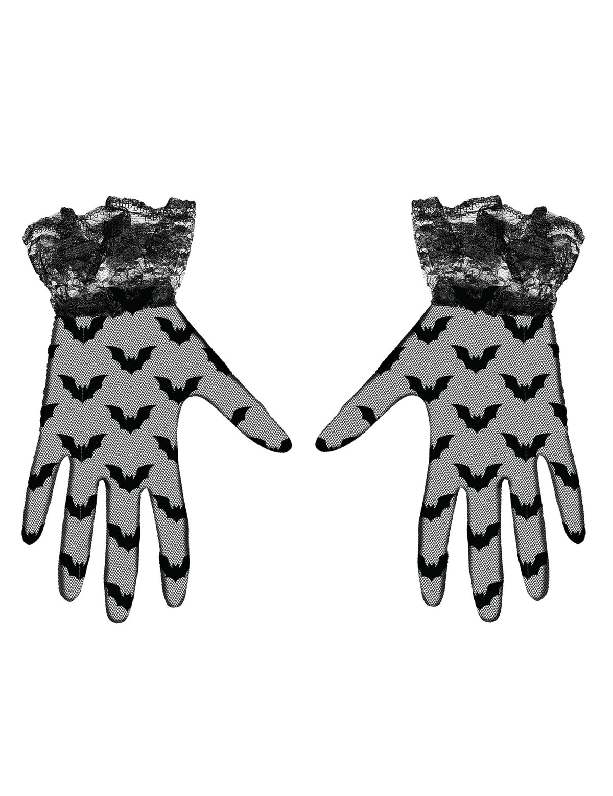 Vue de face des gants courts chauve-souris pour adulte