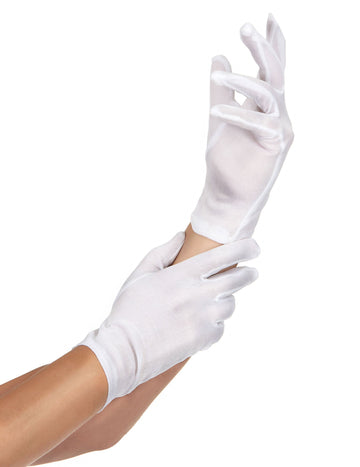Gants courts classiques pour adulte blancs