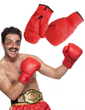 Gants de boxe rouges adulte