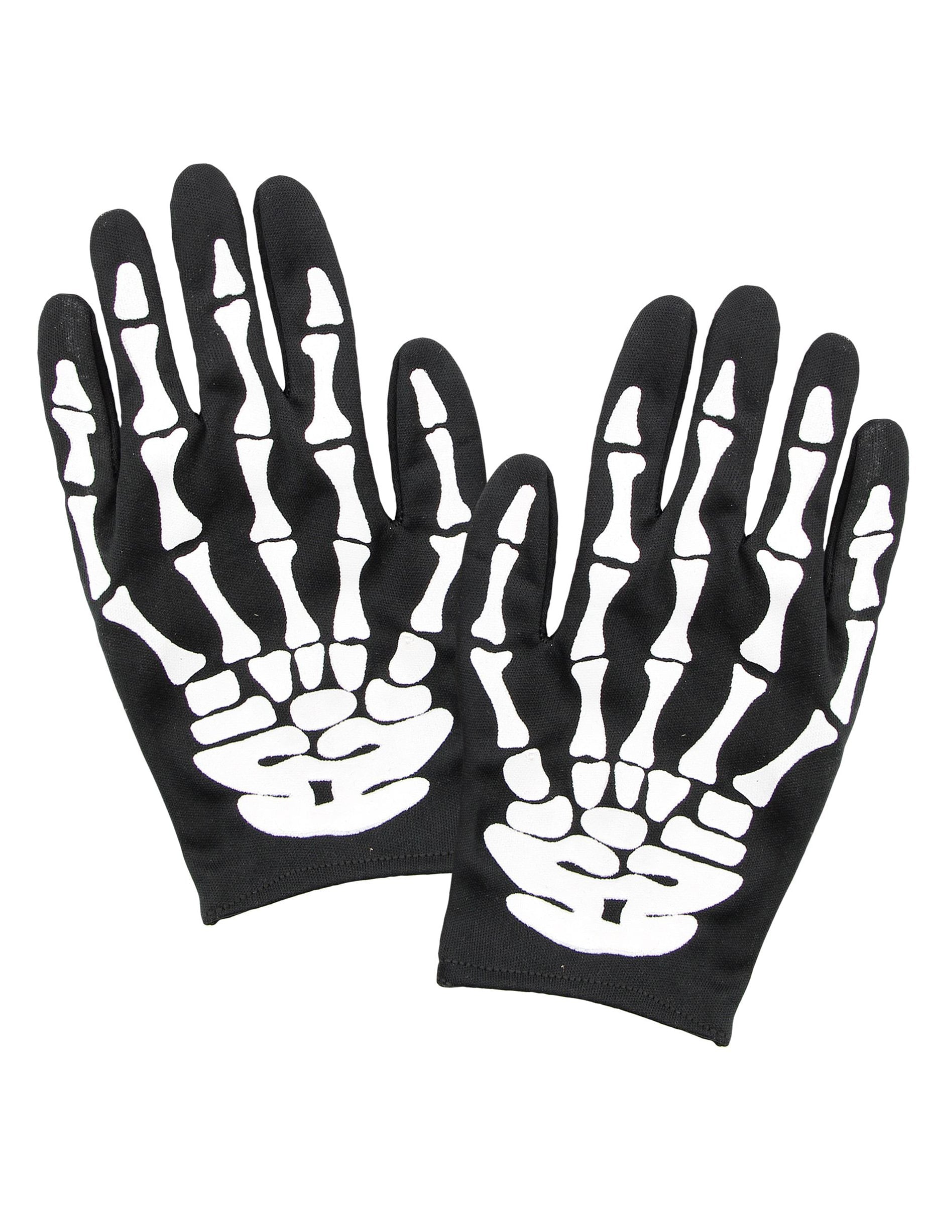Gants squelette pour adulte noirs et blancs