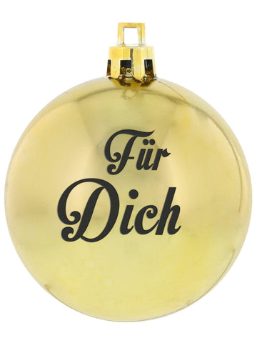 Коледна топка 'Fur Dich' златист цвят 7см DE 