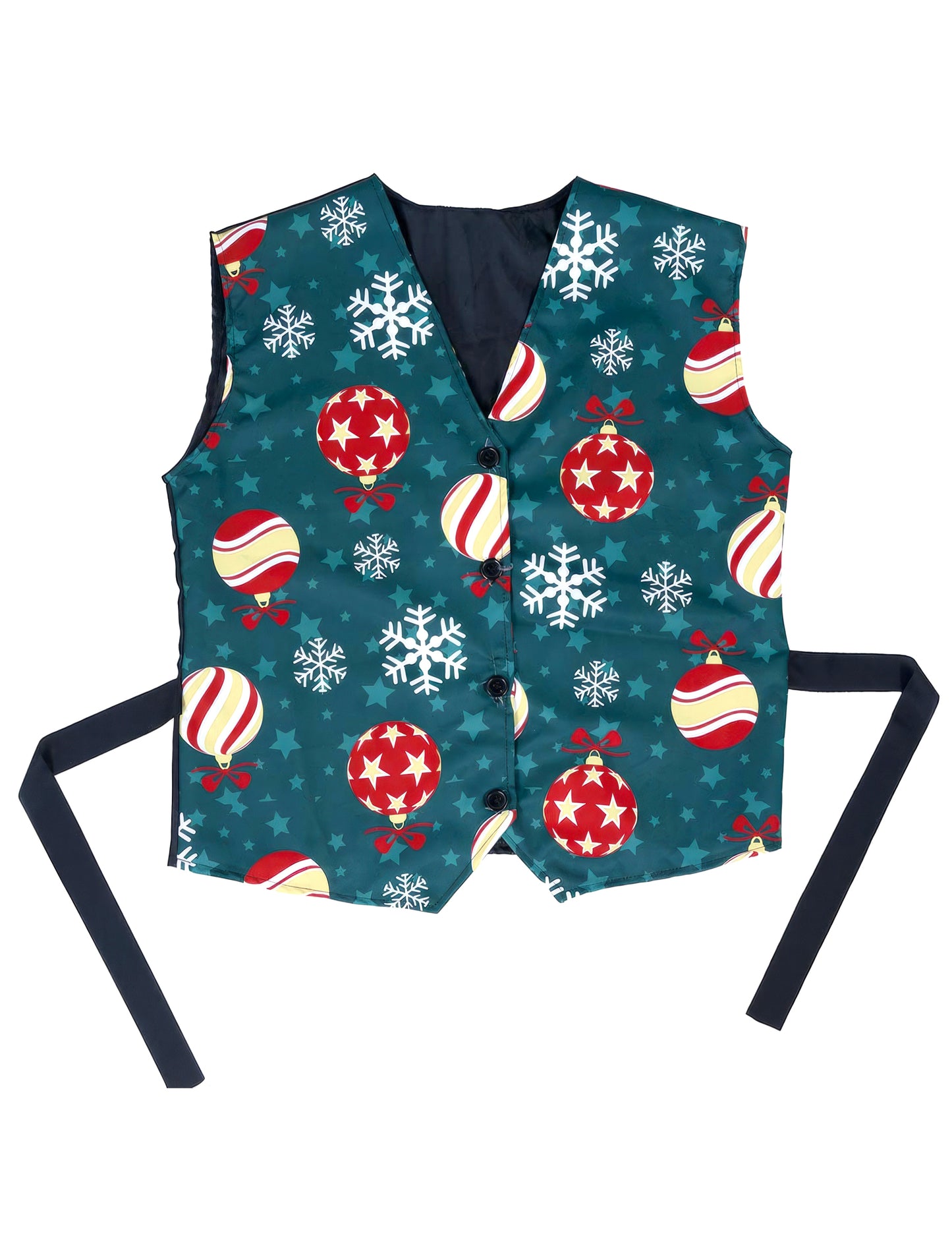 Жилетка с мотиви на снежинки и коледни топки за възрастни 
