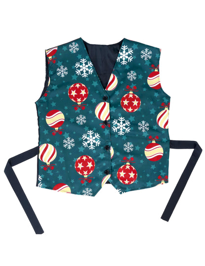 Жилетка с мотиви на снежинки и коледни топки за възрастни 