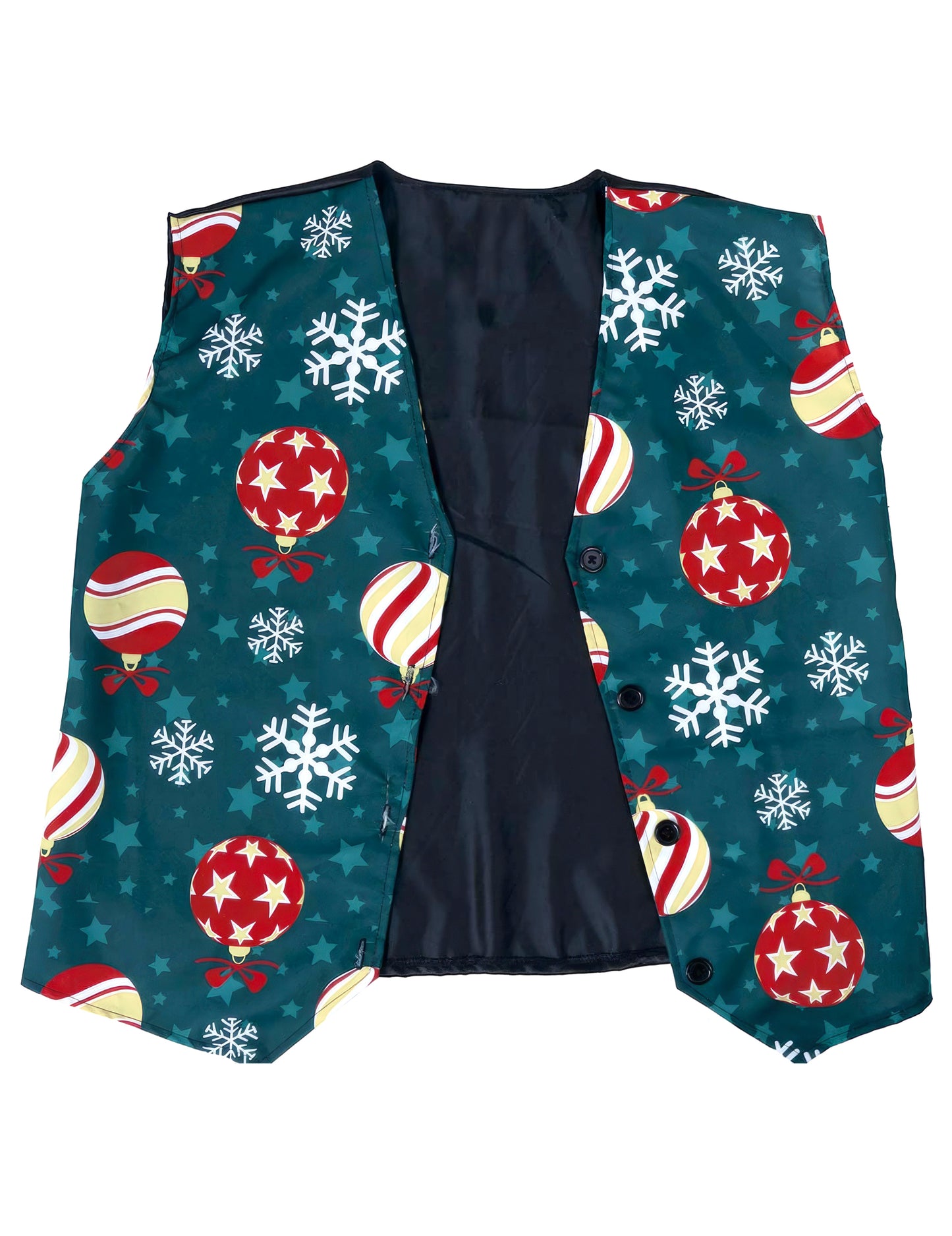 Жилетка с мотиви на снежинки и коледни топки за възрастни 