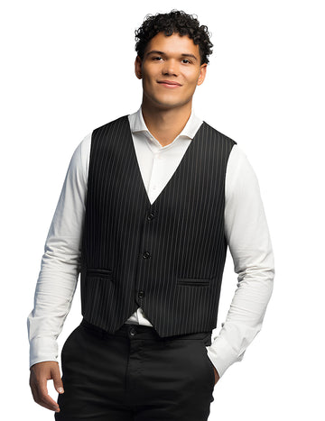 Черна раирана жилетка