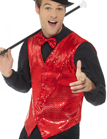 Червено пайети Червена жилетка