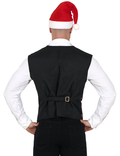 Коледна жилетка за възрастни в червено и зелено