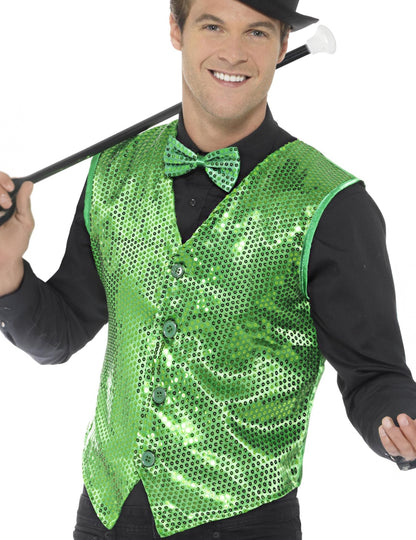 Зелена жилетка с възрастни пайети