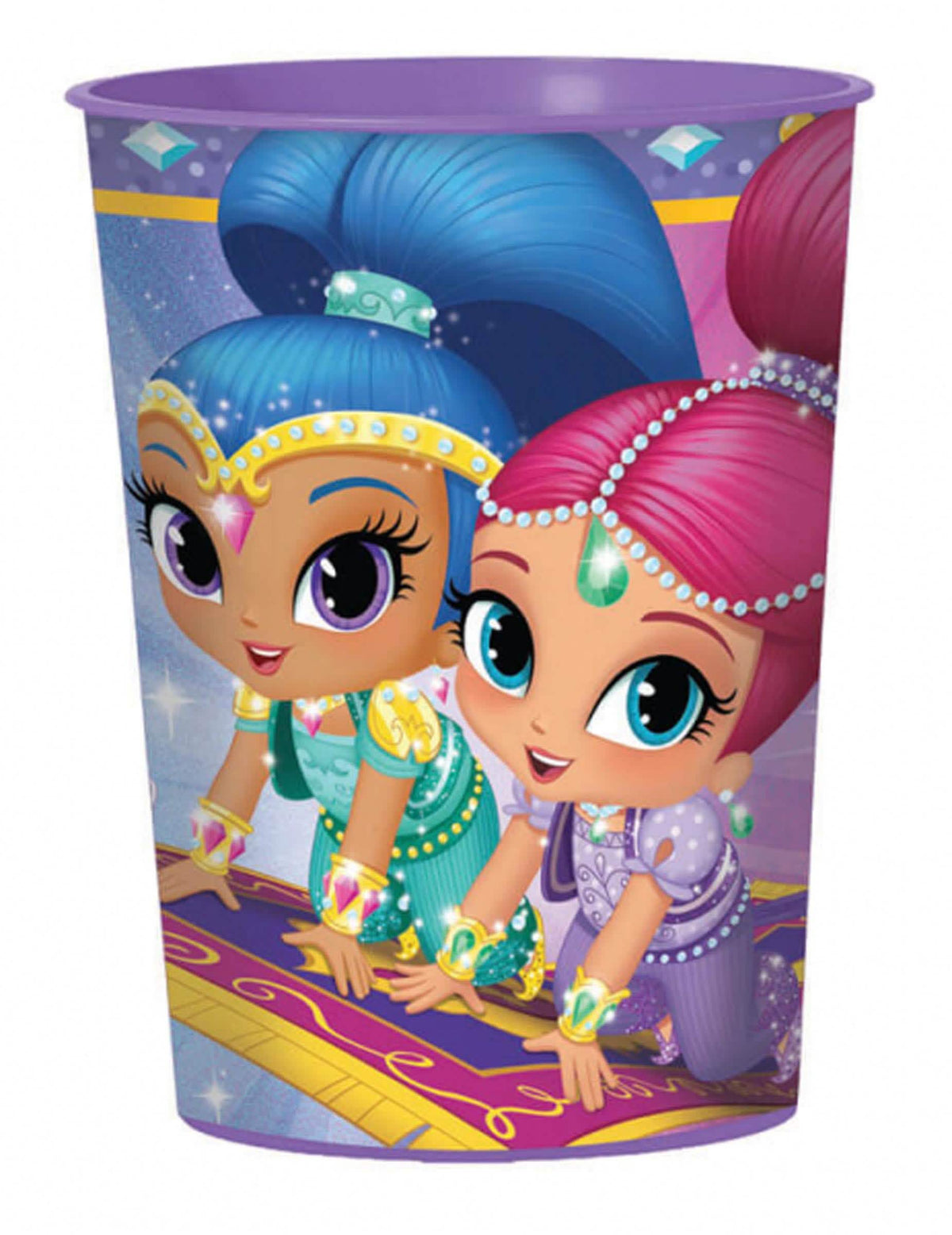 Пластмасова чаша Shimmer et Shine за дете лилав 455 мл