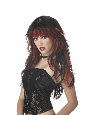 Черно-червена готическа перука