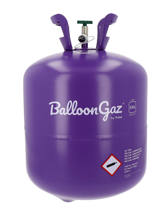 Bouteille d'hélium pour ballons violette jusqu'à 85 ballons