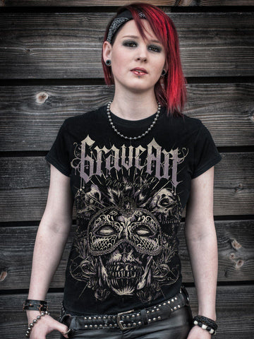 GraveArt Маскарадна дамска тениска черна 