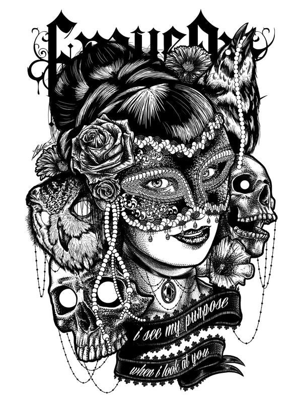 Дамски черно-бял потник