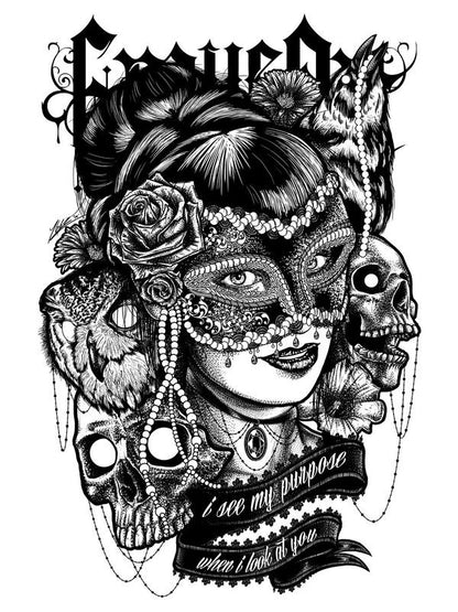 Дамски черно-бял потник