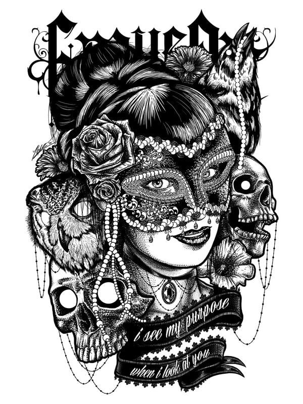 Дамски черно-бял потник