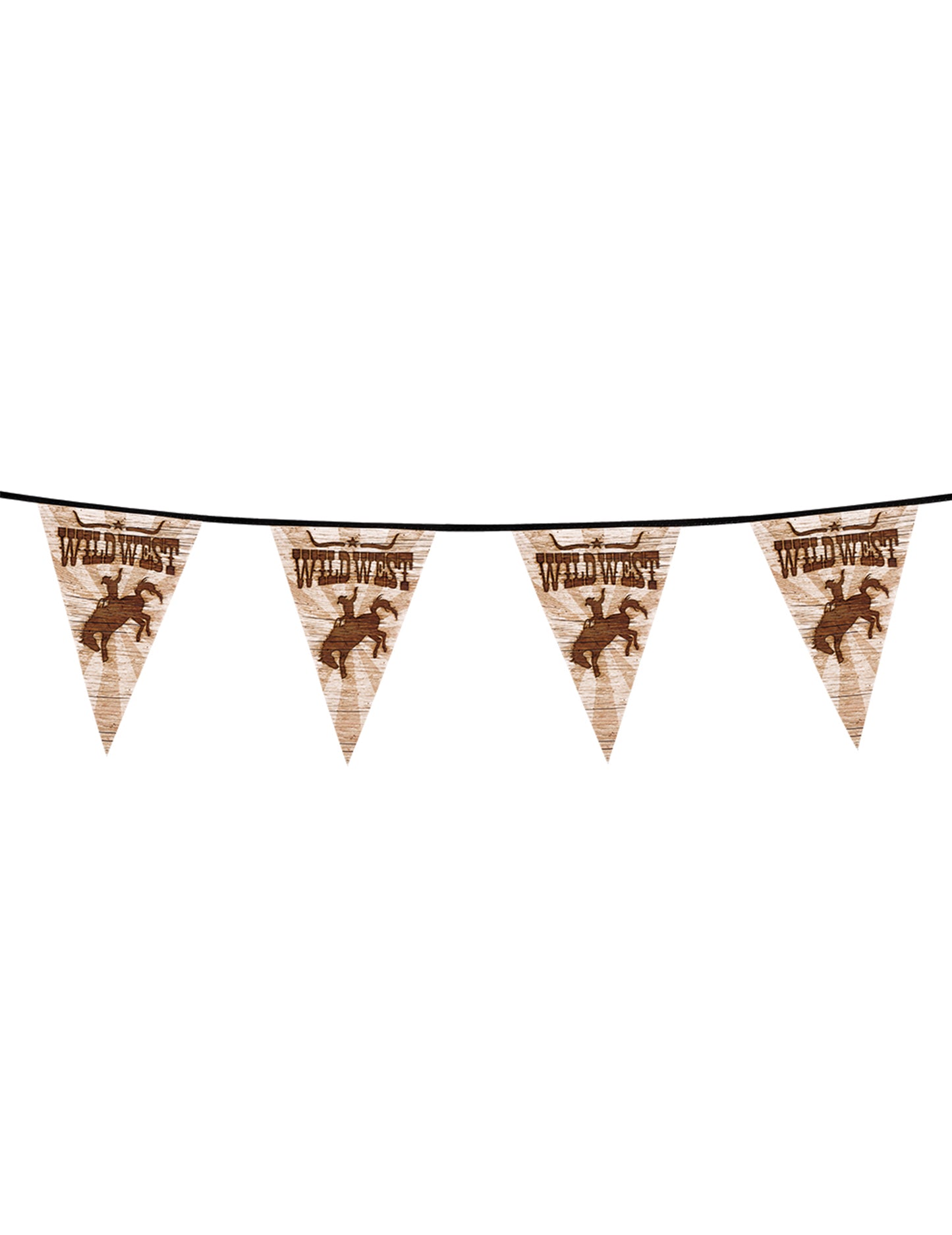 Dimensions d'un fanion de la guirlande fanions Western Wild West